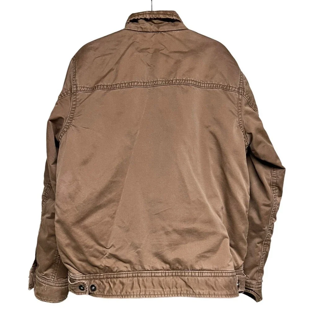VINTAGE ABERCROMBIE & FITCH DISTRESSED MILITARY JACKET BROWN MEN'S SIZE LARGE‎